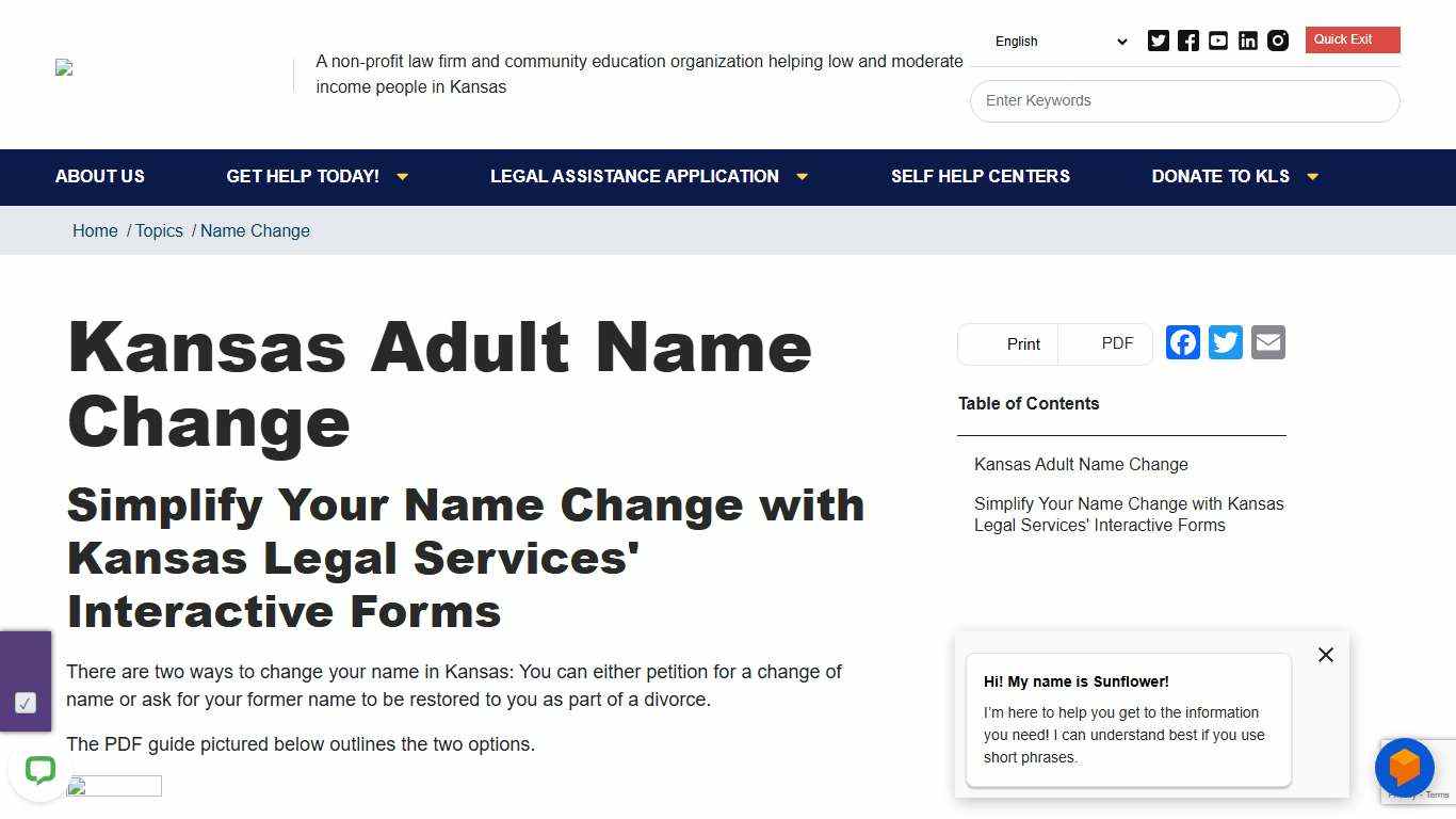 Kansas Adult Name Change | Kansas Legal Services